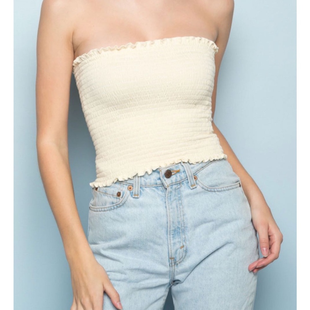 NWOT pale yellow Cleo tube top